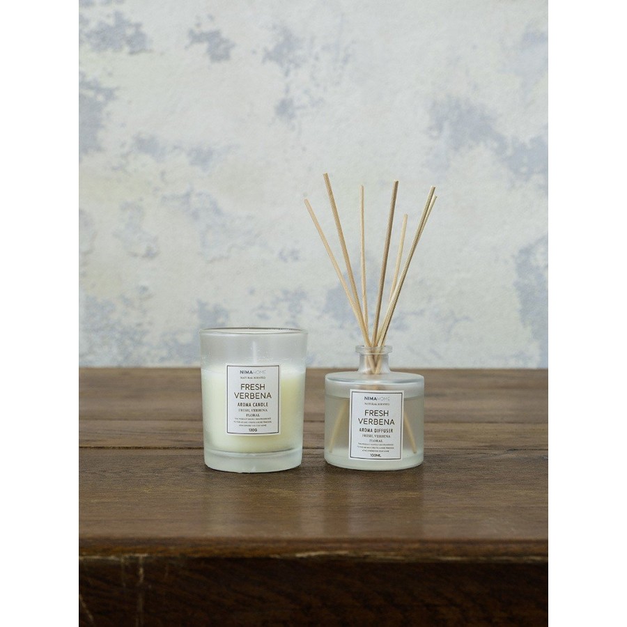 Σετ Αρωματικό Χώρου με Στικ 100ml και Αρωματικό Κερί 130gr Fresh Verbana Nima 100ml-130gr Σετ Αρωματικό Χώρου με Στικ 100ml και Αρωματικό Κερί 130gr Fresh Verbana Nima 100ml-130gr