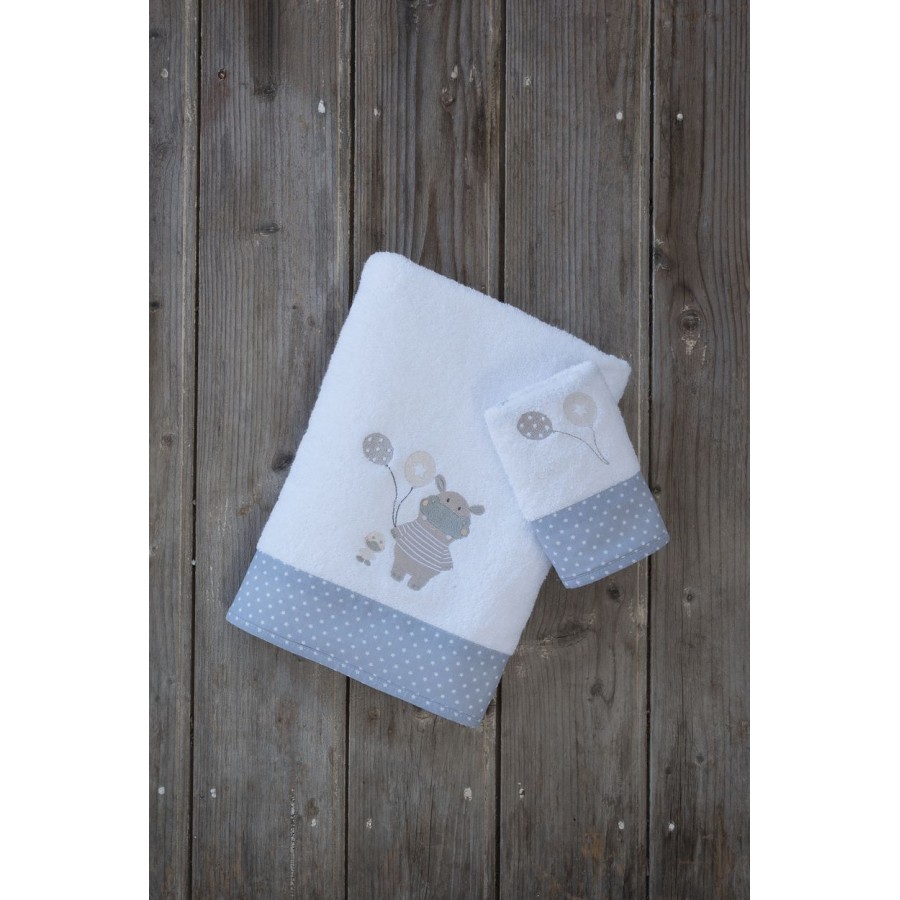 Σετ Πετσέτες Hippo Baby Nima 30X50 - 70X140 Σετ Πετσέτες Hippo Baby Nima 30X50 - 70X140
