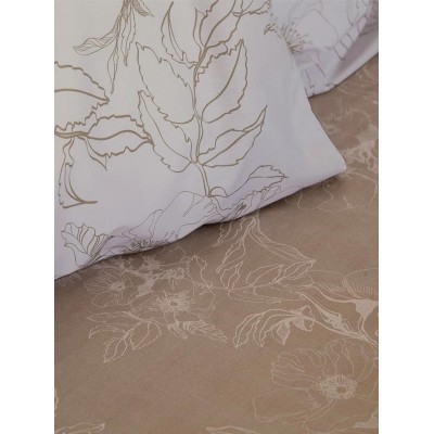 Σετ Σεντόνια Υπέρδιπλα με Λάστιχο Tabitha Beige Nima 160X200+32