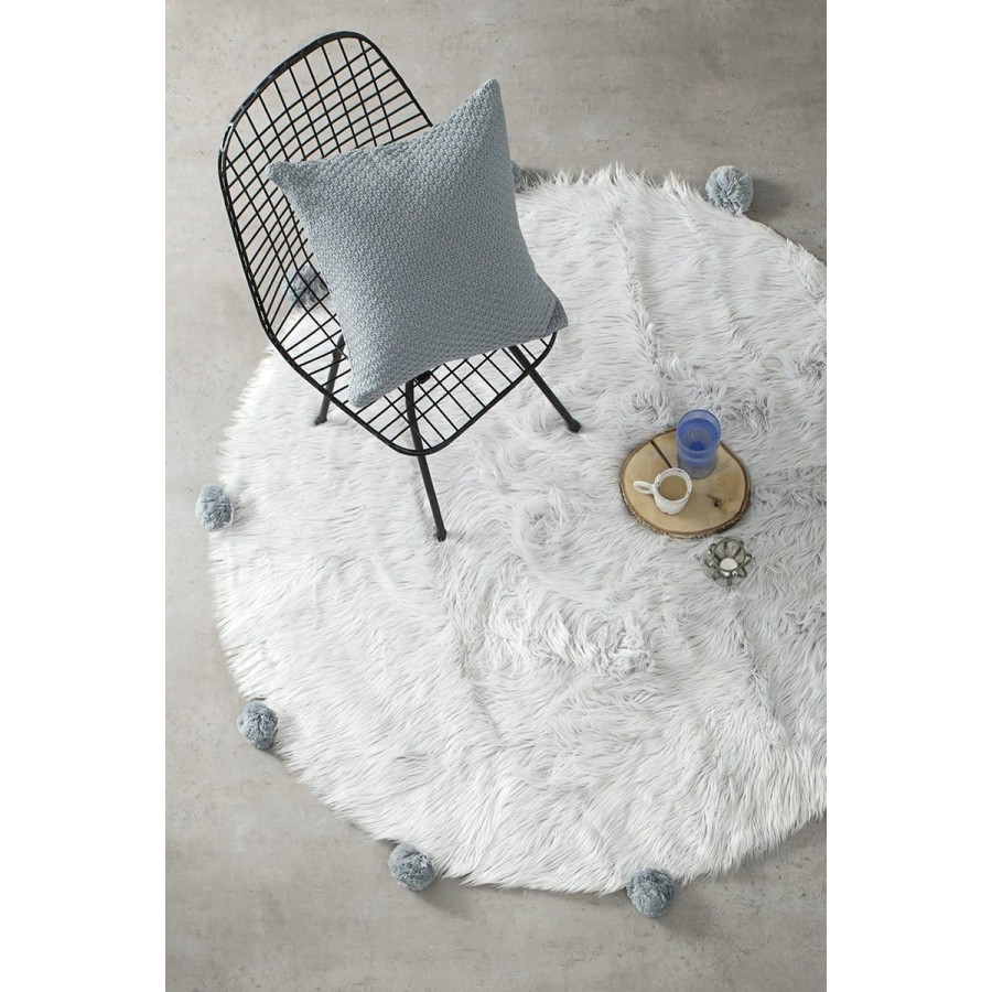 Στρογγυλό Χαλί Γούνινο Fluffy R150 Γκρι Nima Φ 150