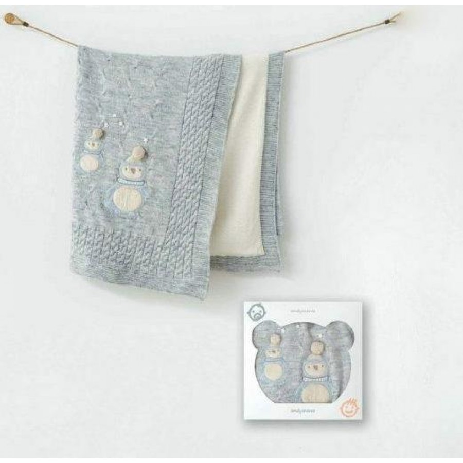 Πλεκτή Κουβέρτα Γκρι Abo 95X100