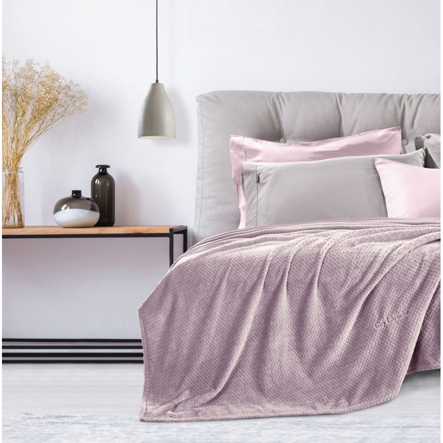Κουβέρτα Rombus Fleece Lilac Μονή 160X220 Guy Laroche