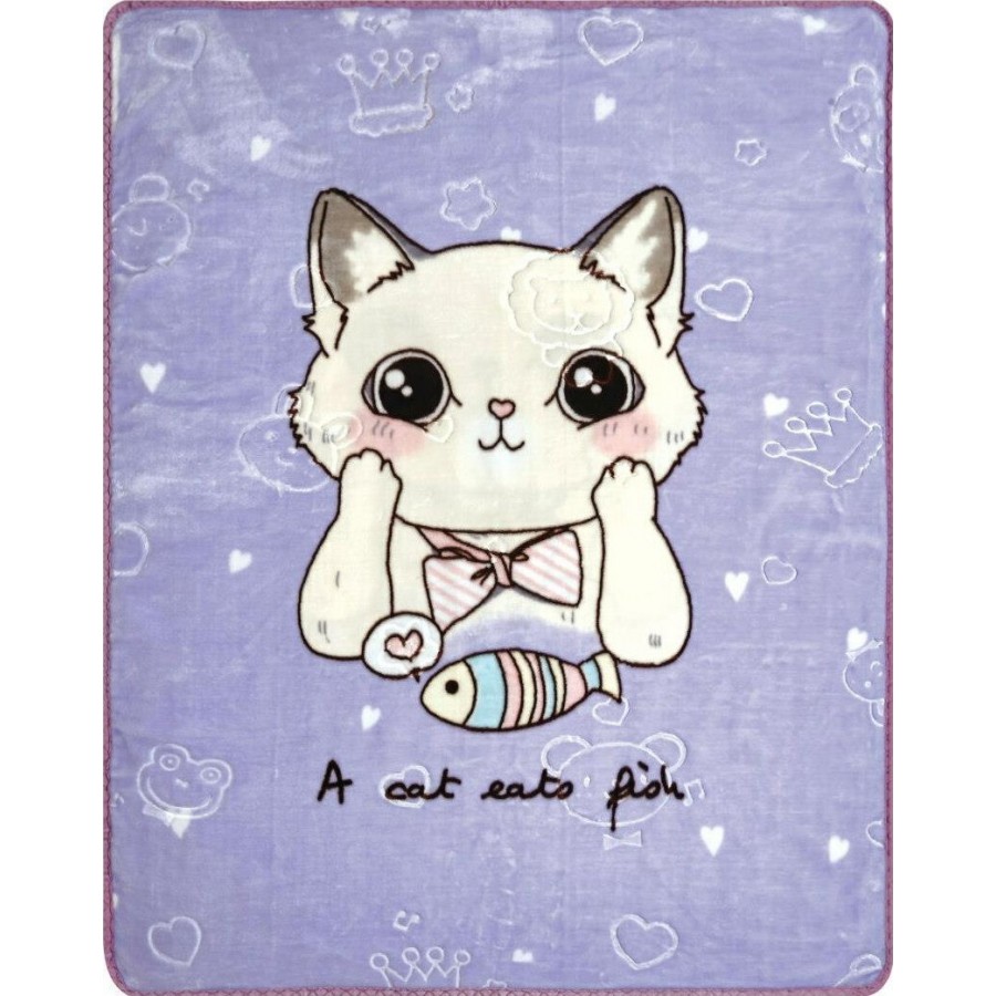 Cat Κουβέρτα Κούνιας Bελουτέ 100X130 Kentia