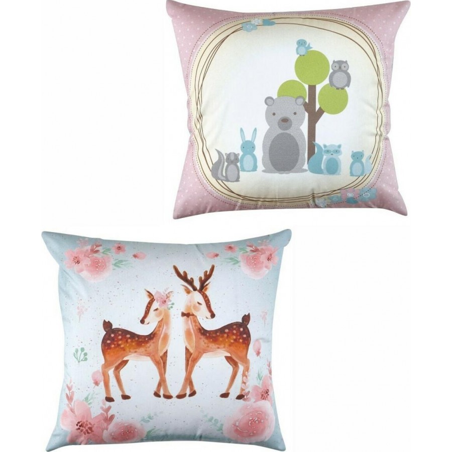 Grizly Μαξιλαροθήκη Διακοσμητική Διπλής Όψης  Kentia 45X45