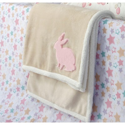 Κουβέρτα Αγκαλιάς Baby Rabbit Pink Melinen 80Χ110