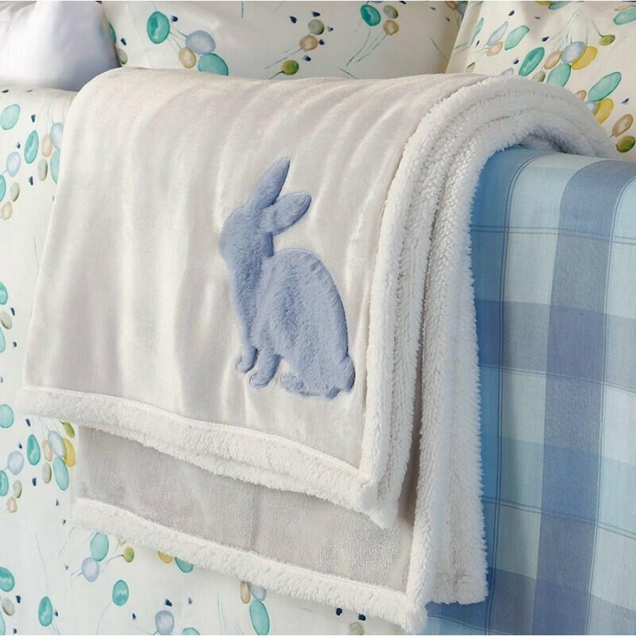 Κουβέρτα Κούνιας Baby Rabbit Blue Melinen 110Χ140