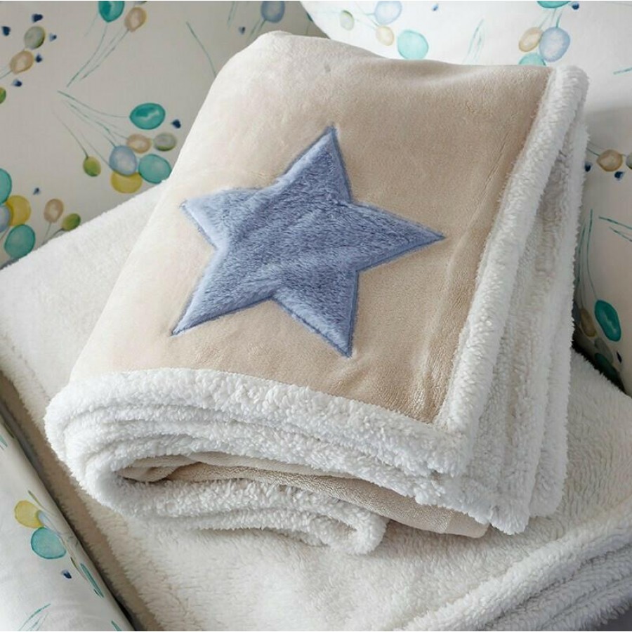 Κουβέρτα Κούνιας Baby Star Blue Melinen 100Χ150