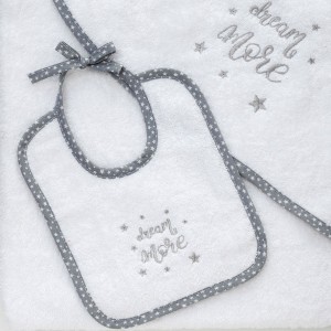 Σαλιάρα Dream More White Melinen 20X25