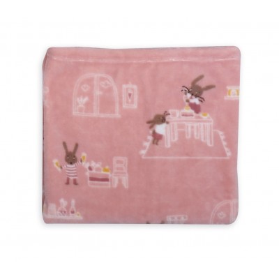 Βρεφική Κουβέρτα Fleece Κούνιας Rabbit In The House  Nef-Nef  110X140