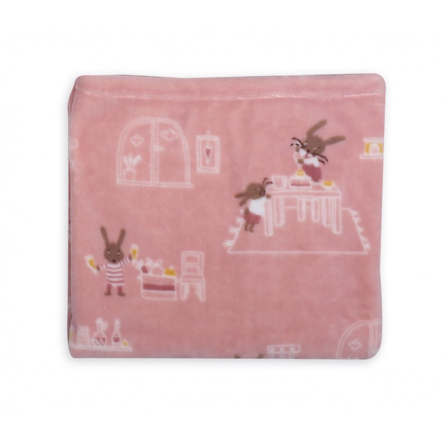 Βρεφική Κουβέρτα Fleece Κούνιας Rabbit In The House  Nef-Nef  110X140