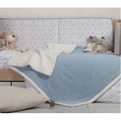 Βρεφική Κουβέρτα Κούνιας Με Γούνα Sky Above Blue Nef-Nef 110X140 Βρεφική Κουβέρτα Κούνιας Με Γούνα Sky Above Blue Nef-Nef 110X140