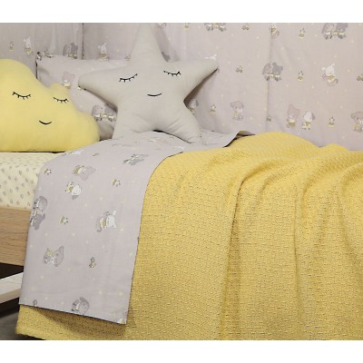 Βρεφική Κουβέρτα Κούνιας Smooth Mustard  Nef-Nef 110X150