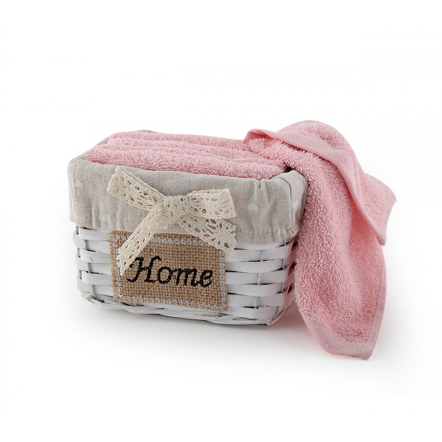 Καλαθάκι Home Με Λαβέτες Σετ 5 τμχ 903-English Rose 30x30