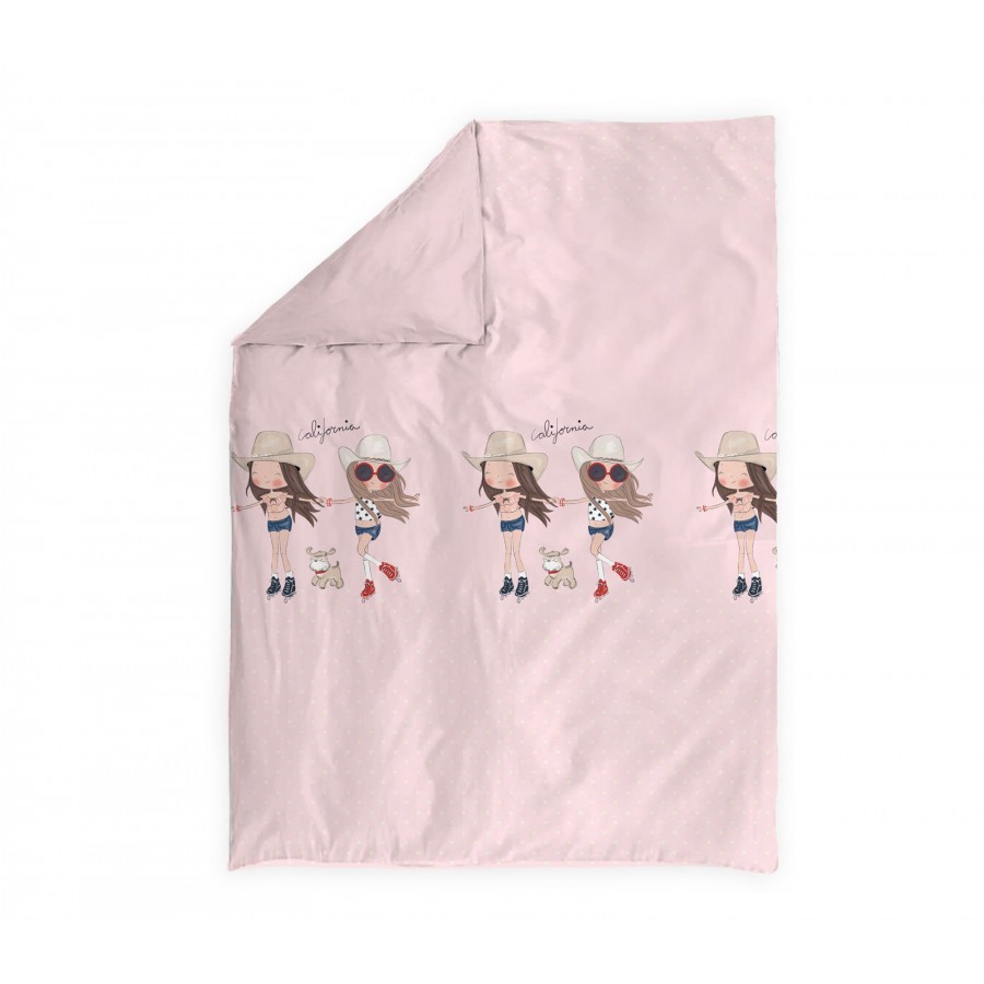 Κουβερλί Μονό California Girls Pink Nef-Nef 180X220