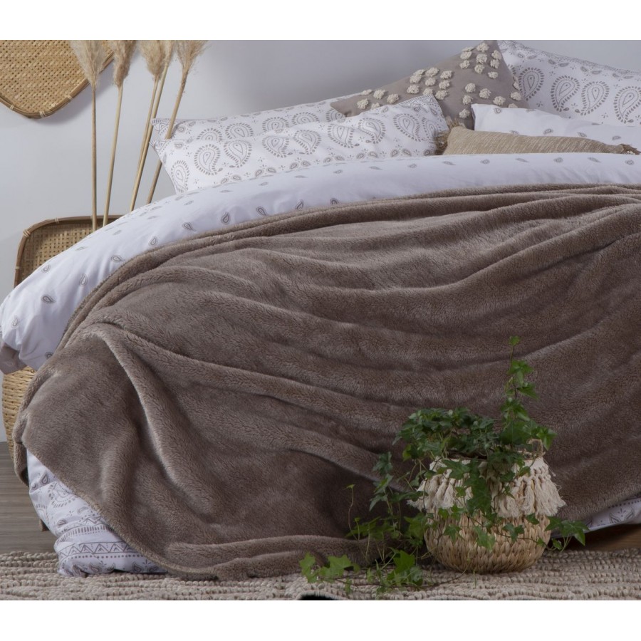 Κουβέρτα Με Γούνα Μονή Nasty Beige Nef-Nef 160Χ220