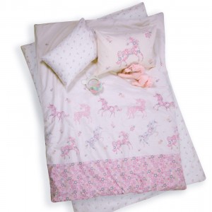 Παιδικά Σεντόνια Μονά Σετ Unicorns Cream Nef-Nef 160Χ260