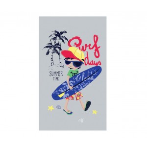 Παιδική Πετσέτα Θαλάσσης Surf Boy Grey Nef Nef 70X120 Βαμβάκι