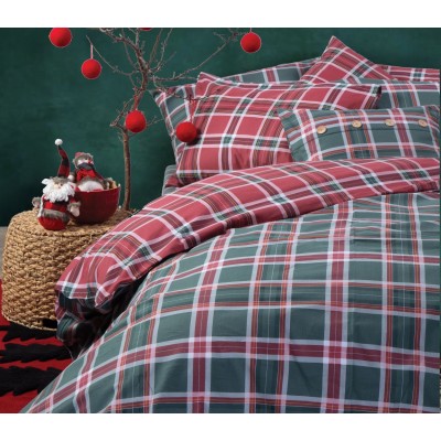 Παπλωματοθήκη φανελένια Υπέρδιπλη Σετ check spirit pink Nef-Nef  240Χ230