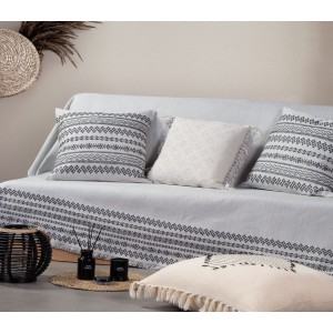 Ριχτάρι Τριθέσιου Καναπέ Arabi Black Λευκό 170X300 Nef-Nef