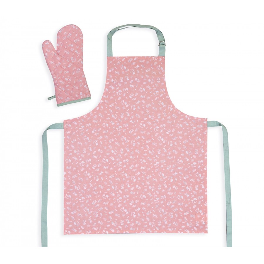Σετ Ποδιά & Γάντι Κουζίνας Inspire Pink Nef-Nef 63X79 - 18X33