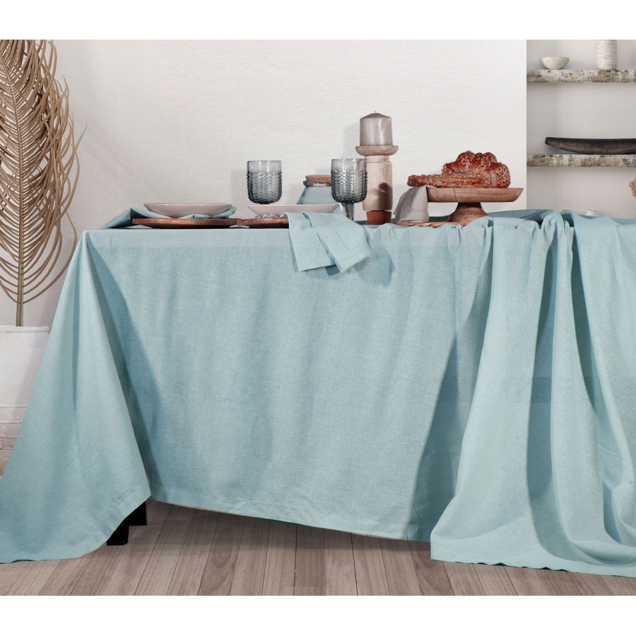 Τραπεζομάντηλο Cotton-Linen 150X250 Aqua Nef-Nef 150Χ250 Τραπεζομάντηλο Cotton-Linen 150X250 Aqua Nef-Nef 150Χ250