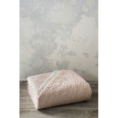 Κουβερλί Μονό 160x240 Foglie Pink-Ivory Nima Microfiber Κουβερλί Μονό 160x240 Foglie Pink-Ivory Nima Microfiber