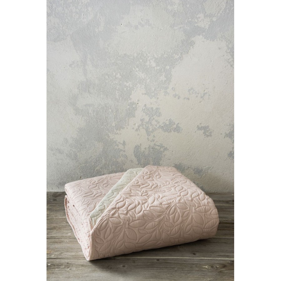 Κουβερλί Μονό 160x240 Foglie Pink-Ivory Nima Microfiber Κουβερλί Μονό 160x240 Foglie Pink-Ivory Nima Microfiber