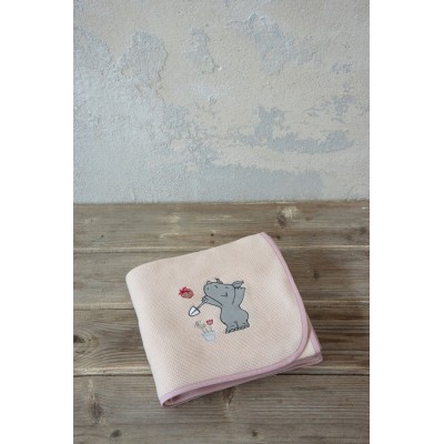 Κουβέρτα Πικέ Λίκνου 80x110 Little Rhino Nima Βαμβάκι