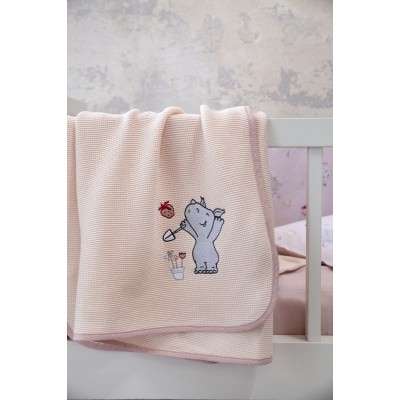 Κουβέρτα Πικέ Λίκνου 80x110 Little Rhino Nima Βαμβάκι