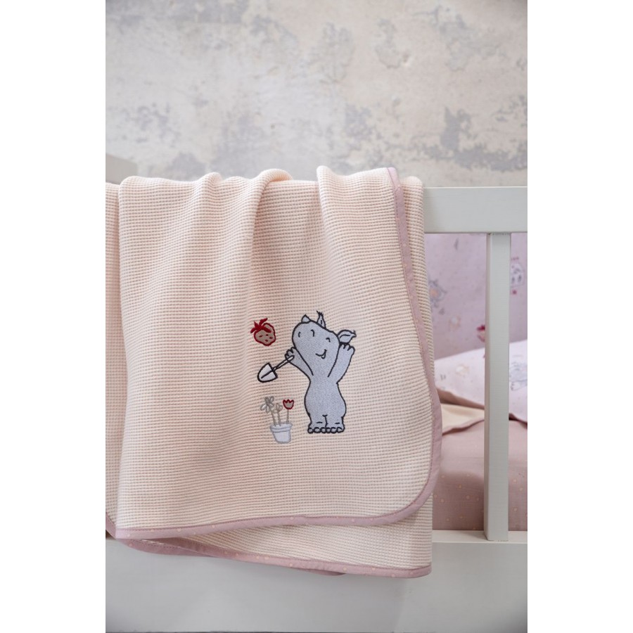 Κουβέρτα Πικέ Λίκνου 80x110 Little Rhino Nima Βαμβάκι