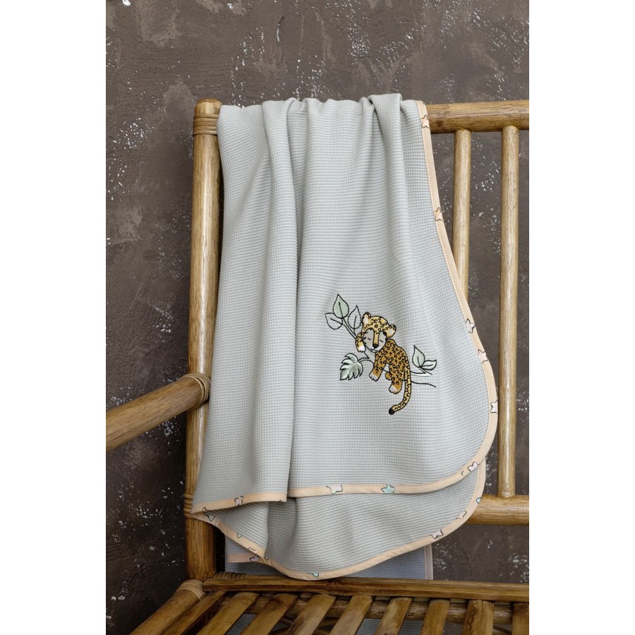 Κουβέρτα Πικέ Λίκνου 80x110 Sleepy Panther Nima Βαμβάκι