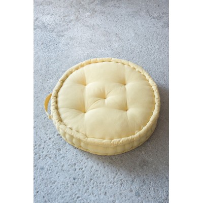Μαξιλάρα Δαπέδου 60x60x15 Hola Mustard Beige Nima Βαμβάκι
