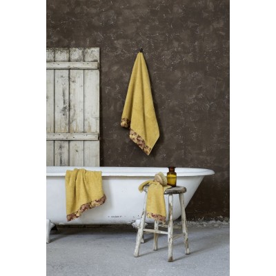 Πετσέτα 50x90 Nashrin Mustard Beige Nima Βαμβάκι Πετσέτα 50x90 Nashrin Mustard Beige Nima Βαμβάκι