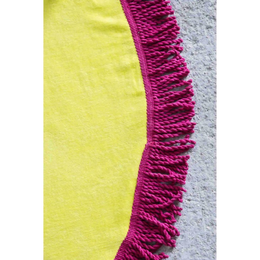 Πετσέτα Θαλάσσης Στρογγυλή Vibe Yellow Nima Βαμβάκι Φ150