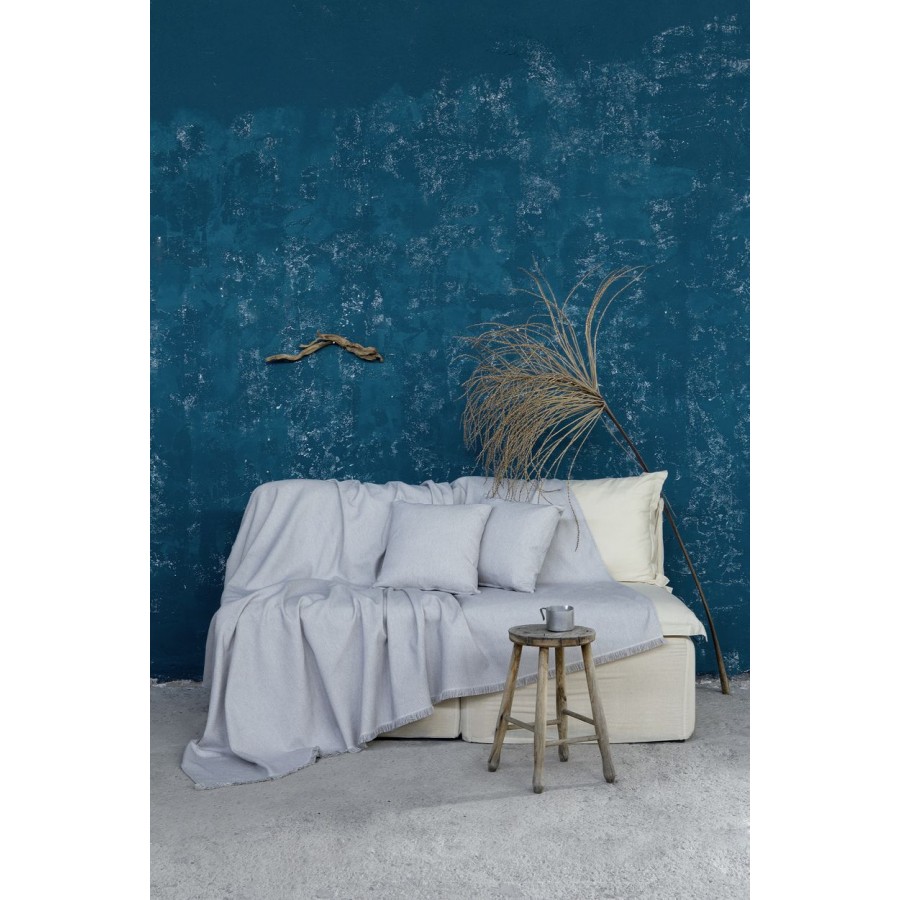 Ριχτάρι πολυθρόνας Illusie Gray Nima Βαμβάκι Polyester 180X180 Ριχτάρι πολυθρόνας Illusie Gray Nima Βαμβάκι Polyester 180X180