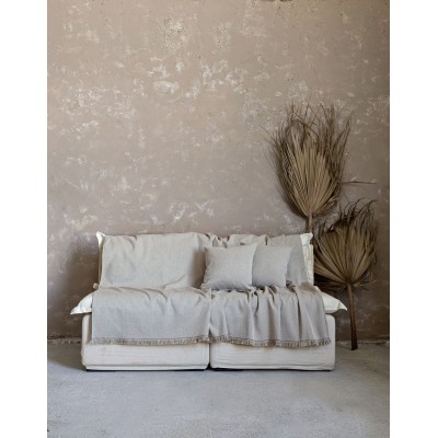 Ριχτάρι Τετραθέσιου Καναπέ Illusie Beige Nima Βαμβάκι Polyester 180x350