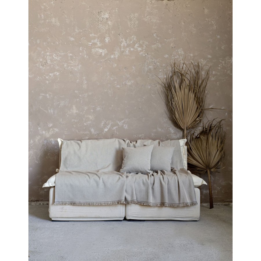 Ριχτάρι Τετραθέσιου Καναπέ Illusie Beige Nima Βαμβάκι Polyester 180x350