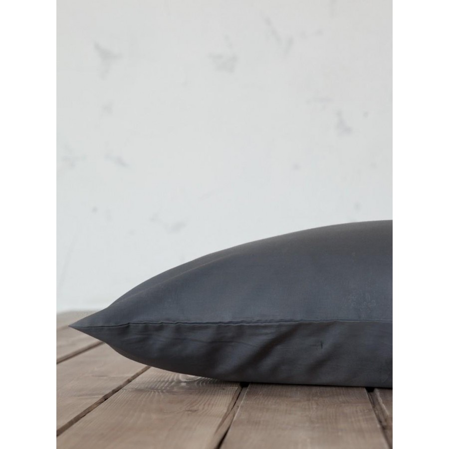 Σεντόνι Ημίδιπλο με Λάστιχο Unicolors Anthracite Nima Βαμβάκι 120X200+32