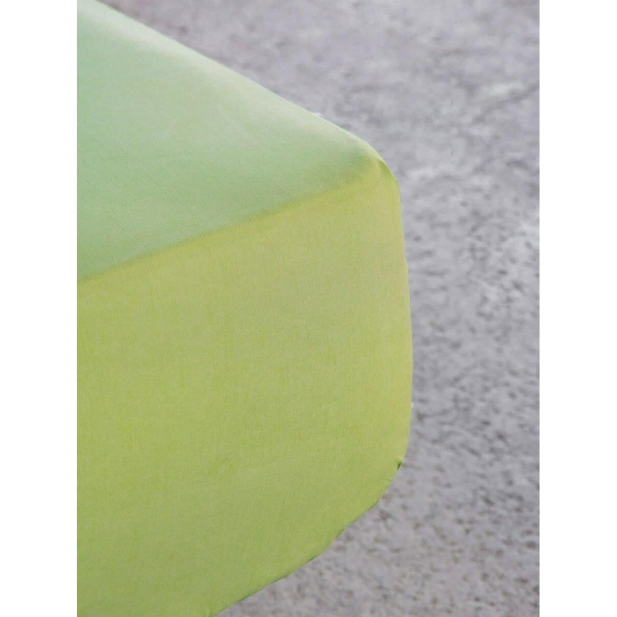 Σεντόνι Ημίδιπλο με Λάστιχο Unicolors Light Green Nima Βαμβάκι 120X200+32