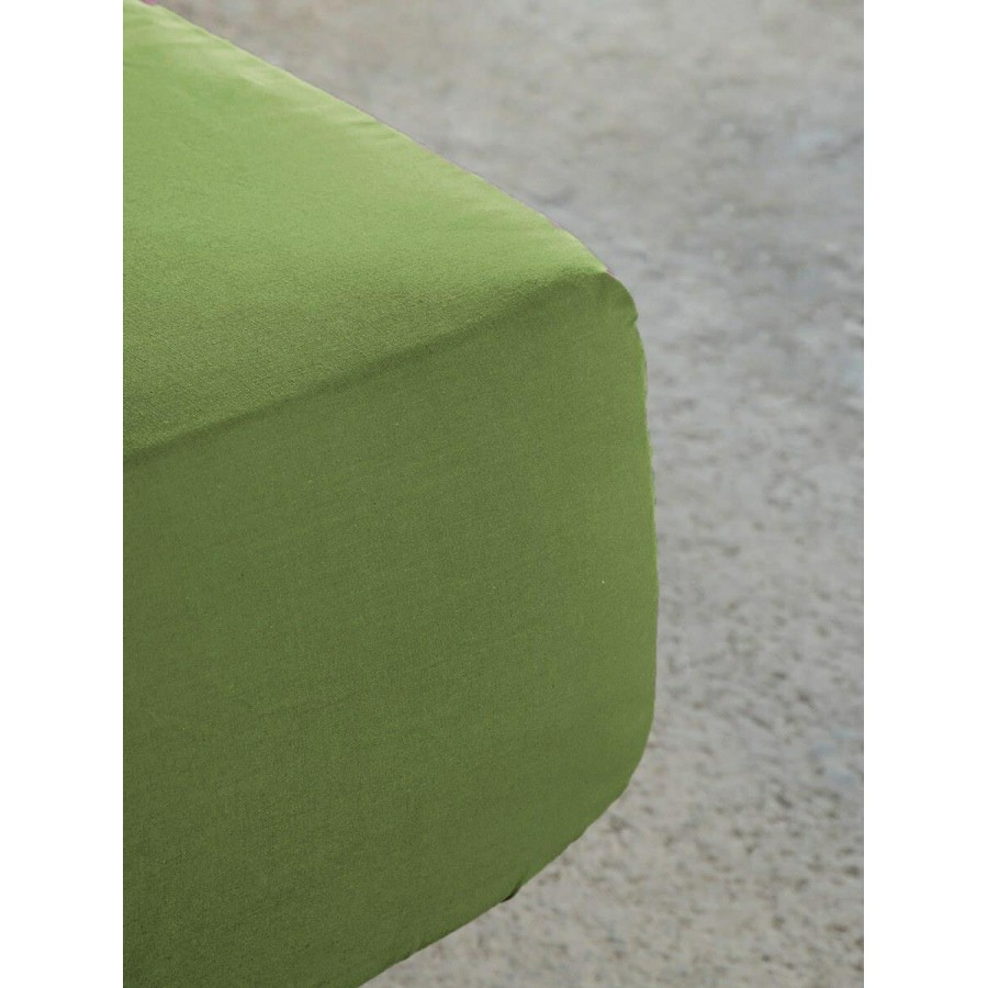 Σεντόνι King Size με Λάστιχο Unicolors Olive Green Nima Βαμβάκι 180X200+32