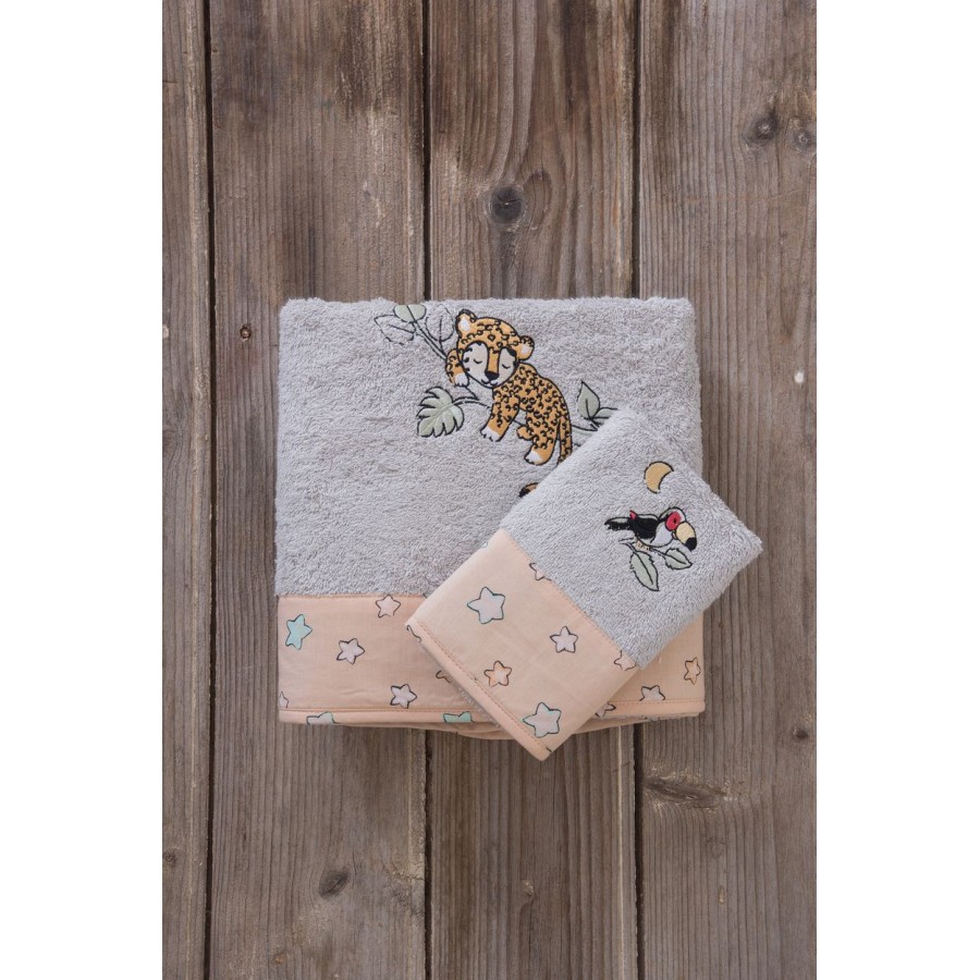 Σετ Πετσέτες 2τεμ Sleepy Panther Nima Βαμβάκι 30X50 70X140 Σετ Πετσέτες 2τεμ Sleepy Panther Nima Βαμβάκι 30X50 70X140