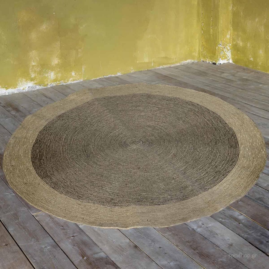 Στρογγυλό Χαλί Bergren Beige Nima Γιούτα Φ120