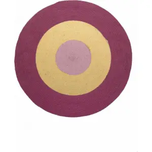 Χαλάκι Στρογγυλό Tricolore Palamaiki Pink Δ. 140Cm Βαμβάκι
