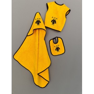 Σετ Λουτρού Βρεφικό Palamaiki Aek Baby Block 37X40 - 20X25 - 75X75 Βαμβάκι Σετ Λουτρού Βρεφικό Palamaiki Aek Baby Block 37X40 - 20X25 - 75X75 Βαμβάκι
