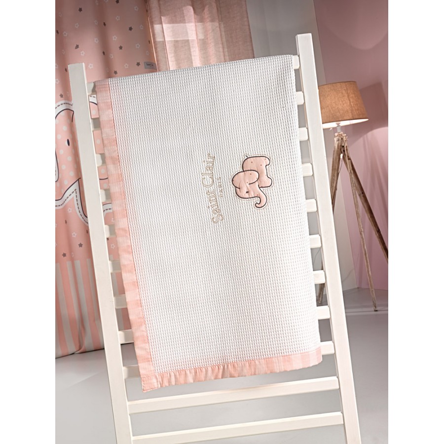 Κουβέρτα Bebe Africa Pink Πικέ Κούνιας 110X150 Saint Clair