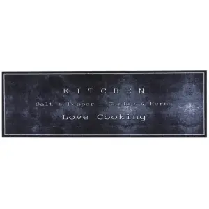 Πατάκι Κουζίνας Cook & Wash 690 Love Cooking Black Sdim 50X150