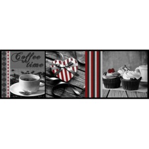 Πατάκι Κουζίνας Sdim Cοοκ & Wash 624 Coffee Time Grey 50X150