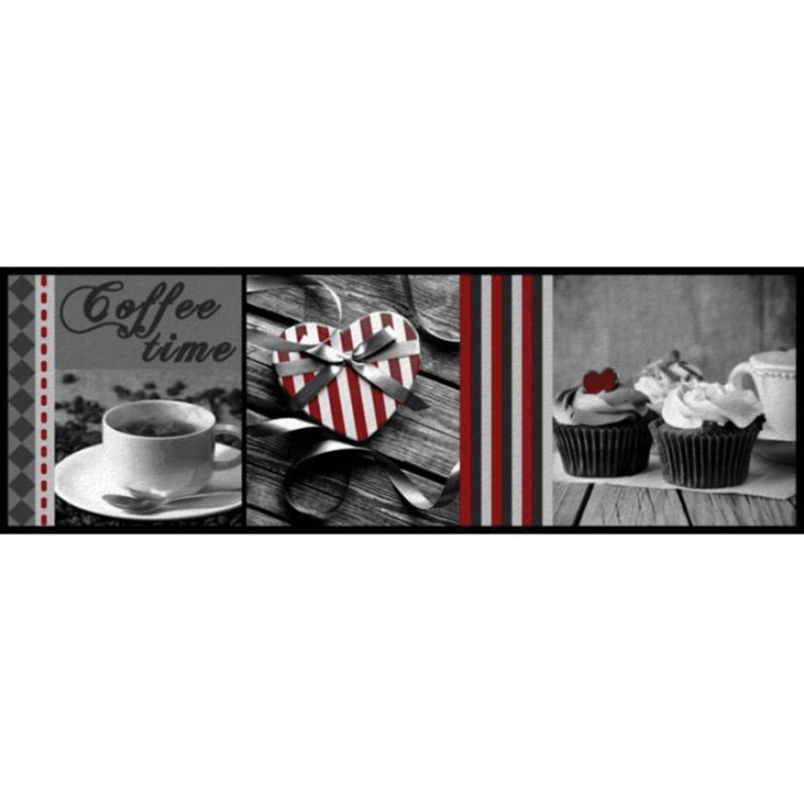 Πατάκι Κουζίνας Sdim Cοοκ & Wash 624 Coffee Time Grey 50X150