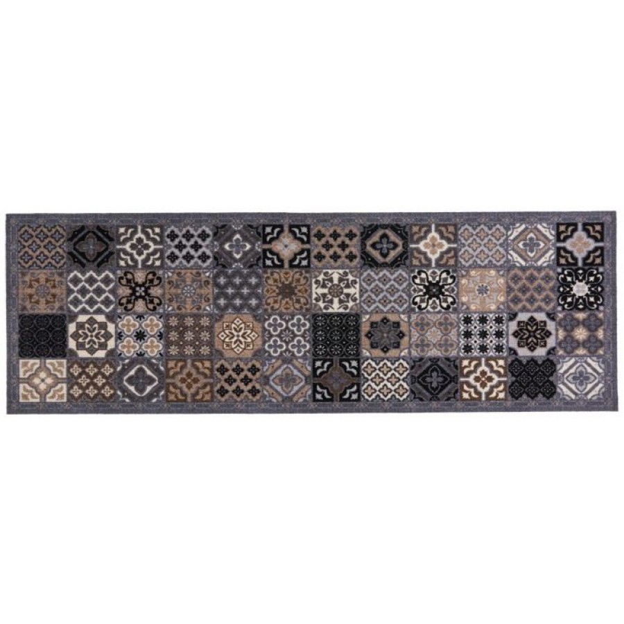 Ταπέτο Κουζίνας Cook & Wash 155 Patchwork tiles grey 50X150