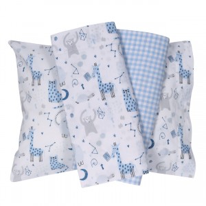 4810 Σετ Σεντόνια Baby Fun 130X170 Μπλε Γκρι Λευκό Das Home